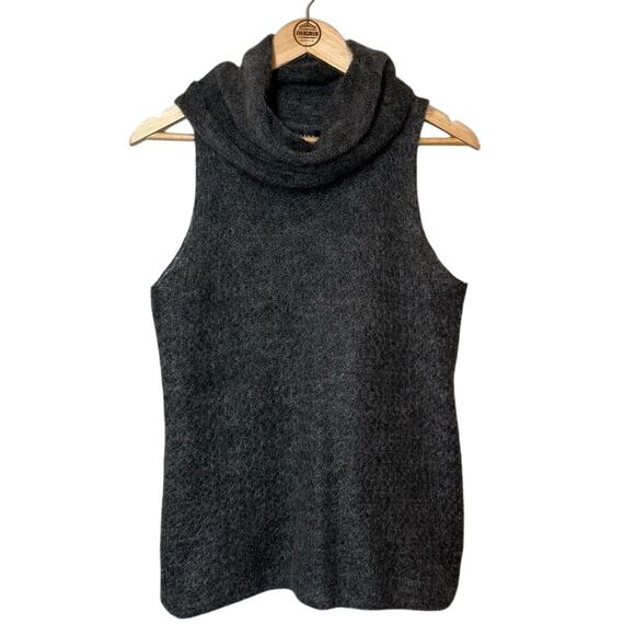 Ellen Tracy Sweaters - Linda Allard Ellen Tracy Women’s VTG Mohair Cowl Neck Tank Sweater Gray Size S